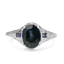 Platinum Art Deco Sapphire Ring