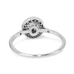 Platinum Art Deco Sapphire and Old Cut Diamond Ring