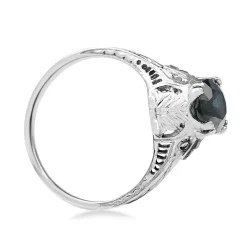 Platinum Art Deco Sapphire Ring