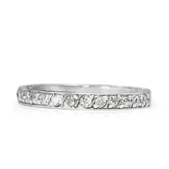 Platinum Art Deco Single Cut Diamond Band