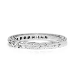 Platinum Art Deco Single Cut Diamond Band