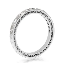 Platinum Art Deco Single Cut Diamond Band
