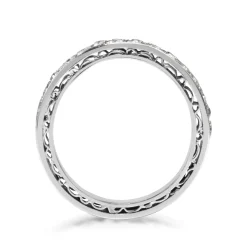Platinum Art Deco Single Cut Diamond Band