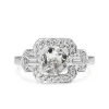 Platinum Art Deco Style Old Cut Diamond Ring