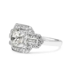 Platinum Art Deco Style Old Cut Diamond Ring