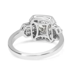 Platinum Art Deco Style Old Cut Diamond Ring