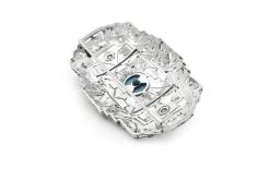 Platinum Art Deco Turquoise and Diamond Brooch