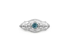 Platinum Art Deco Zircon and Diamond Brooch