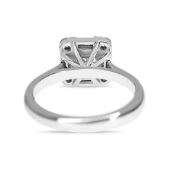Platinum Asscher and Baguette Diamond Halo Ring