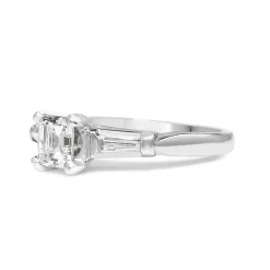 Platinum Asscher Cut Diamond Ring