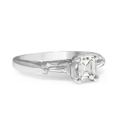 Platinum Asscher Cut Diamond Ring