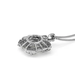 Platinum Baguette and Brilliant Cut Diamond Cluster Necklace