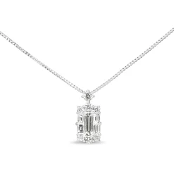Platinum Baguette Diamond Necklace