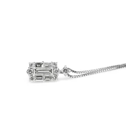 Platinum Baguette Diamond Necklace