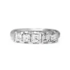 Platinum Carre Cut 5 Stone Diamond Band