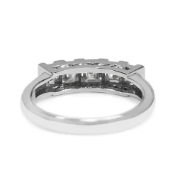Platinum Carre Cut 5 Stone Diamond Band