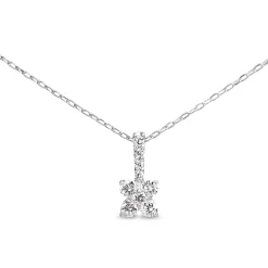 Platinum Clover Style Diamond Necklace