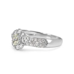 Platinum 1.00ct Diamond Cluster Ring