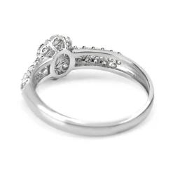 Platinum 1.00ct Diamond Cluster Ring