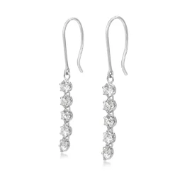 Platinum 1.00ct Diamond Drop Earrings