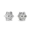 Platinum 4.00ct Diamond Flower Style Cluster Earrings