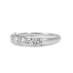 Platinum 1.04ct Diamond Shared Claw Band Ring