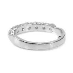 Platinum 1.00ct Diamond Shared Claw Band Ring