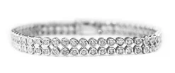 Platinum 2ct Double Row Diamond Tennis Bracelet