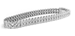 Platinum 2ct Double Row Diamond Tennis Bracelet