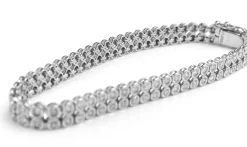 Platinum 2ct Double Row Diamond Tennis Bracelet