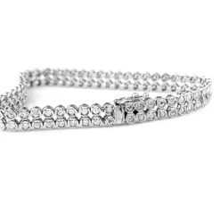 Platinum 2ct Double Row Diamond Tennis Bracelet
