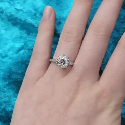 Platinum 3.06ct Old Cut Diamond Solitaire Ring
