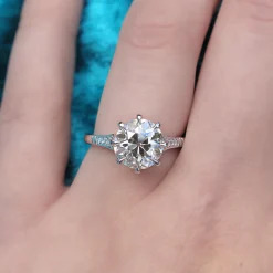 Platinum 3.06ct Old Cut Diamond Solitaire Ring