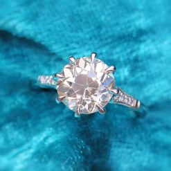 Platinum 3.06ct Old Cut Diamond Solitaire Ring