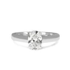 Platinum 1.00ct Oval Diamond Solitaire Ring