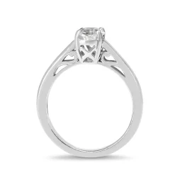Platinum 1.00ct Oval Diamond Solitaire Ring