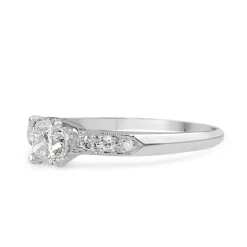 Platinum Cushion Vintage Diamond Ring