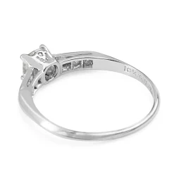 Platinum Cushion Vintage Diamond Ring