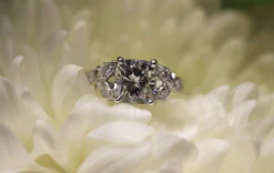 Platinum Cushion Vintage Style Diamond Ring