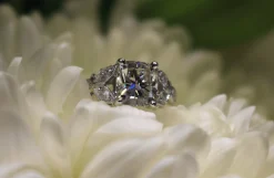 Platinum Cushion Vintage Style Diamond Ring
