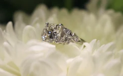 Platinum Cushion Vintage Style Diamond Ring