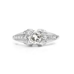 Platinum Deco Old Cut Diamond Ring