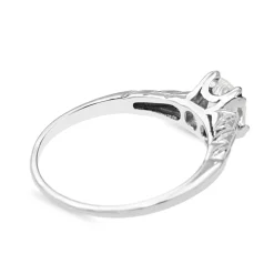 Platinum Deco Old Cut Diamond Solitaire Ring