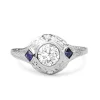 Platinum Deco Sapphire and Diamond Ring