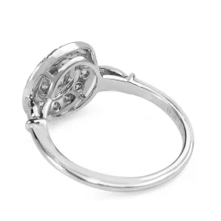 Platinum Deco Style Diamond Halo Ring