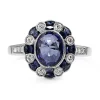Platinum Deco Style Sapphire and Diamond Ring