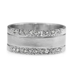 Platinum Diamond Band With Matte Finish