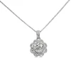 Platinum Diamond Cluster Daisy Necklace