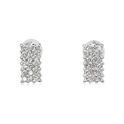 Platinum Diamond Cluster Stud Earrings