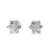 Platinum Diamond Cluster Stud Earrings